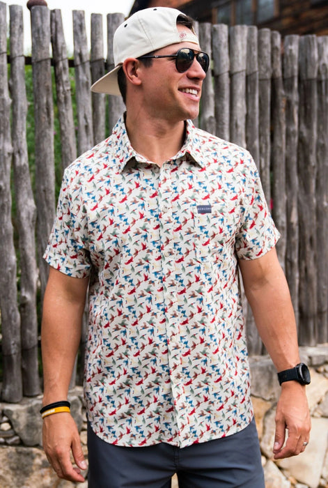 Burlebo All Over Ducks Performance Button Up