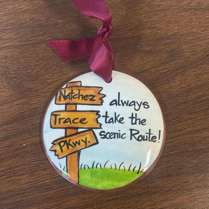 Natchez Trace Parkway Scenic Route Ornament. Can be personalized with names, dates & more!