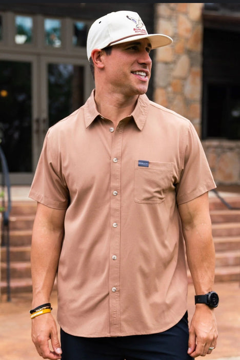 Burlebo Desert Tan Performance Button Up