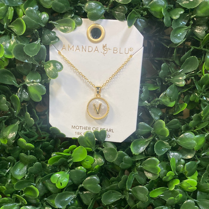 Mother of Pearl Initial Necklace