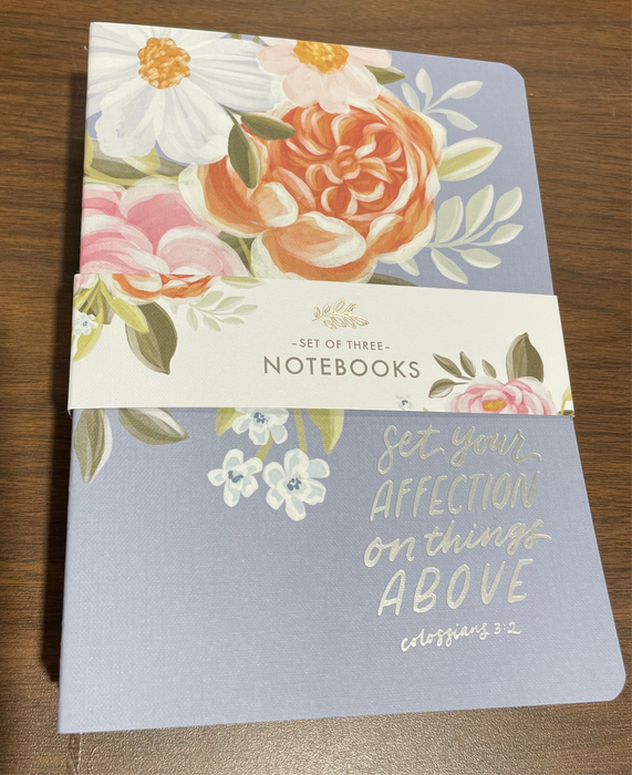 Affection Blue Floral Notebook Set - Colossians 3:2