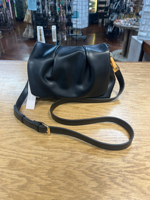 Black Dayton Pleated Crossbody Bag