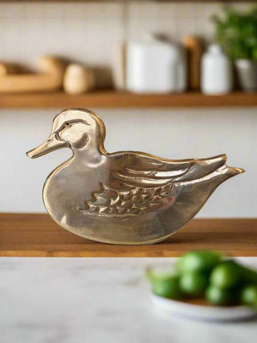 Vintage Brass Duck Trivet