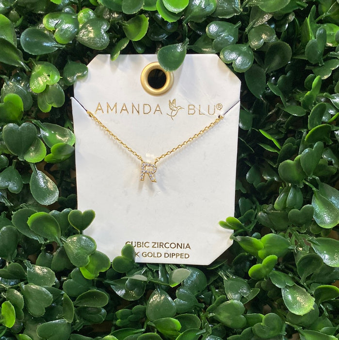 Rhinestone Initial Necklace - 2 Colors!