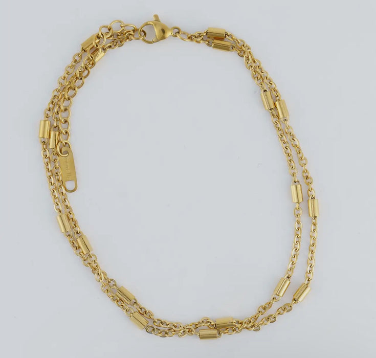 Waterproof Gold Dainty Bar Anklet