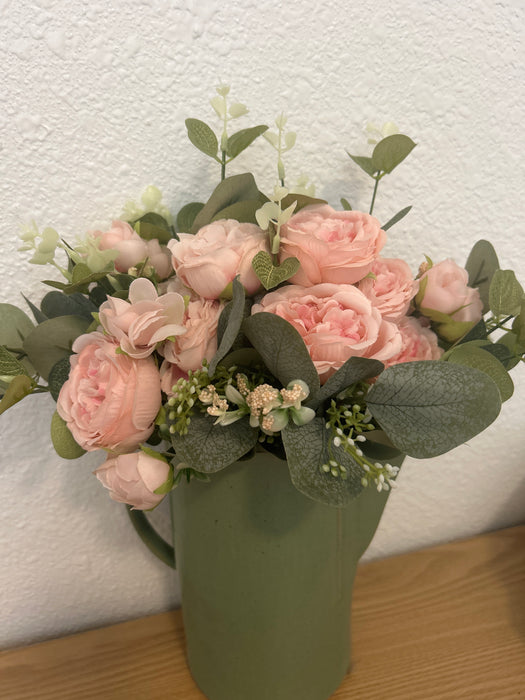 Pink Peony & Greenery Artificial Bouquet
