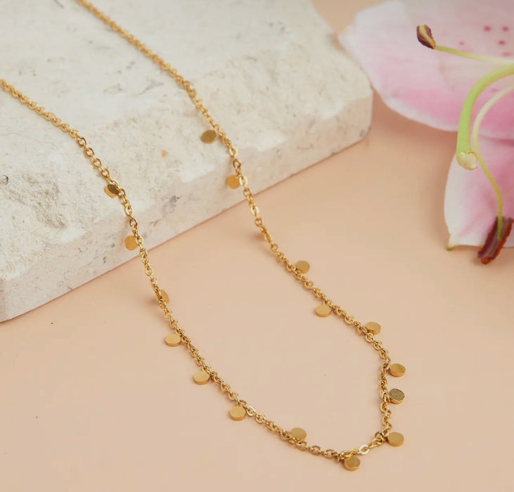 Waterproof Gold 16” Disc Chain Necklace