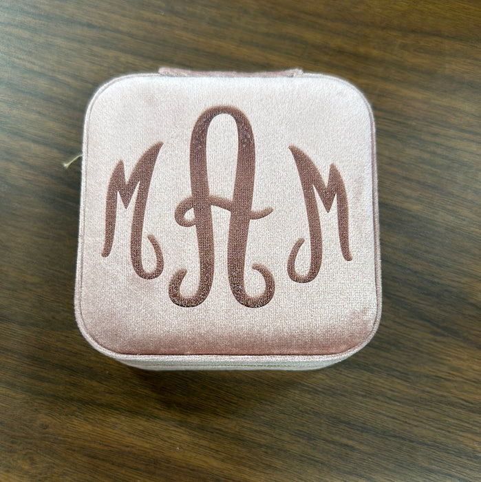 Personalized Small Zip Up Jewelry Box.  Available in Smooth Finish & Velvet.  *Personalization Included!