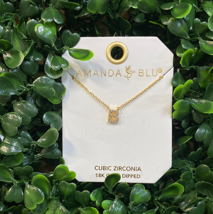 Rhinestone Initial Necklace - 2 Colors!
