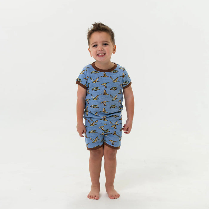 TODDLER/YOUTH Burlebo Jumbo Blue Mallards Sleep Short Set
