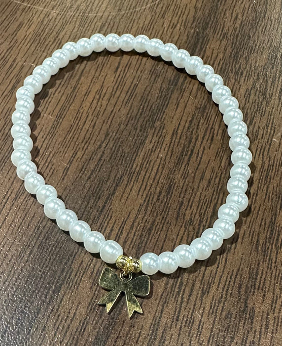 Glass Pearl & Gold Bead Bracelets.  High Quality Non Tarnish Beads.  Perfect for Stacking.