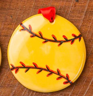 Softball Ornament. Can be personalized with names, dates & more!