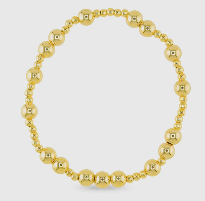 Large Gold Beads Stackable Beaded Bracelet