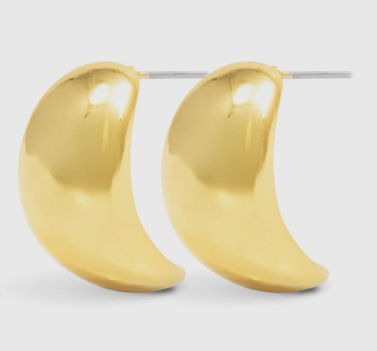 Iris Polished Wide Huggie Earrings