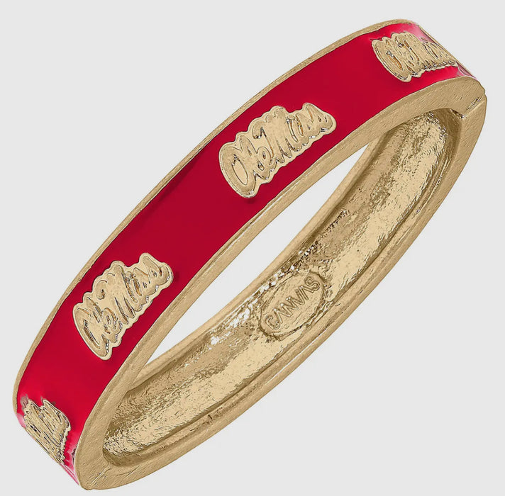 Ole Miss Logo in Script Hinge Bangle - 2 Colors!