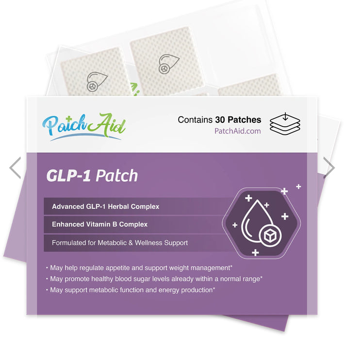 GLP-1 Patch – Appetite Control & Metabolic Support. 30 Day Supply of Patches.