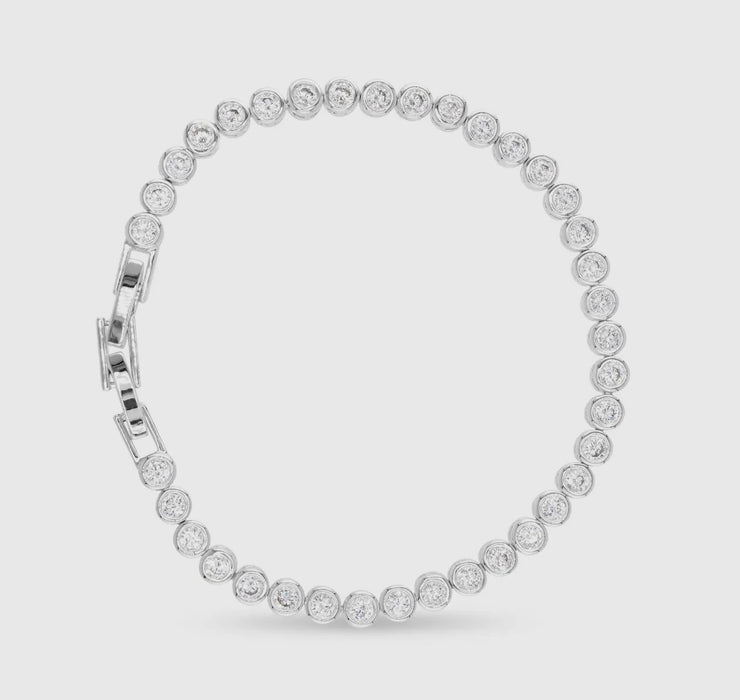 CZ Solitaire Bezel Tennis Bracelet - 2 Colors!