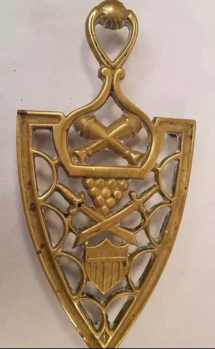 Rare Vintage Brass President John Adams Trivet
