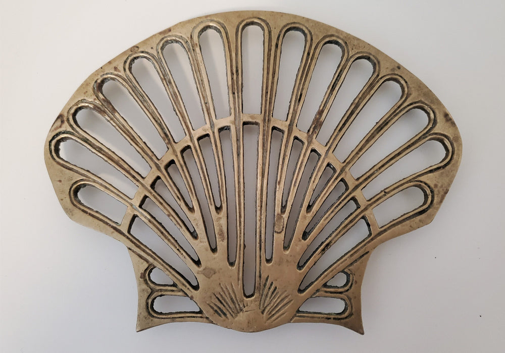 Vintage Brass Seashell Trivet