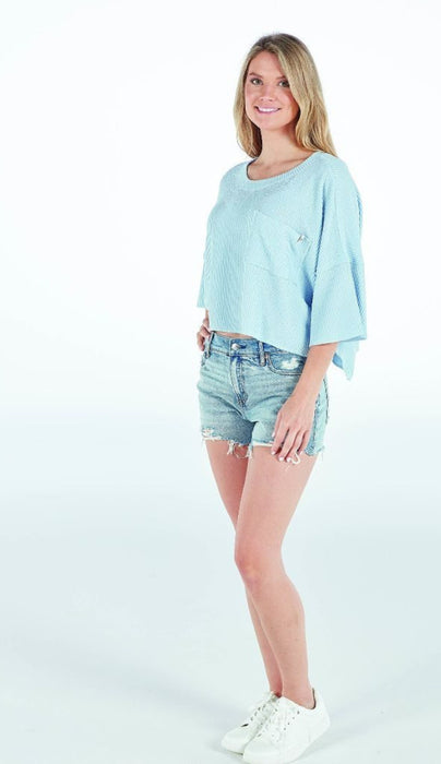 Ali Ribbed Top by Simply Southern. L, XL & 2XL