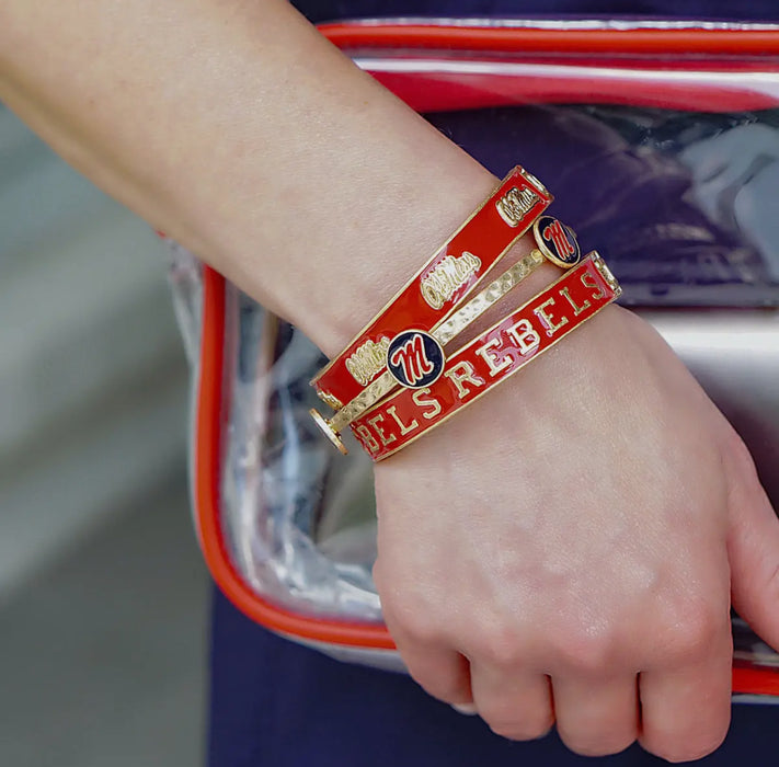 Ole Miss Logo in Script Hinge Bangle - 2 Colors!