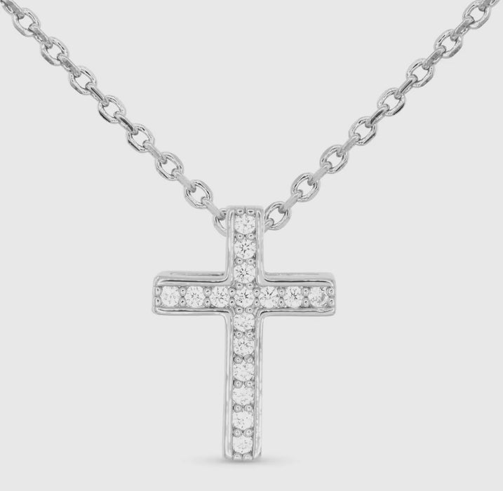 CZ Chanel Set Cross Necklace - 2 Colors!