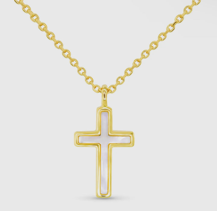 Mother of Pearl Cross Necklace