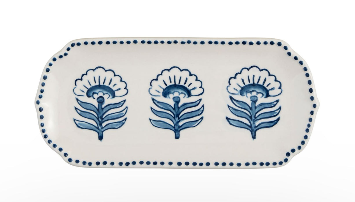 Dotted Blue Floral Everything Dish