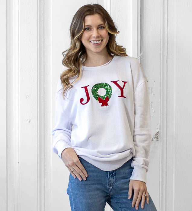 Grand Joy Wreath Sequin Sweatshirt