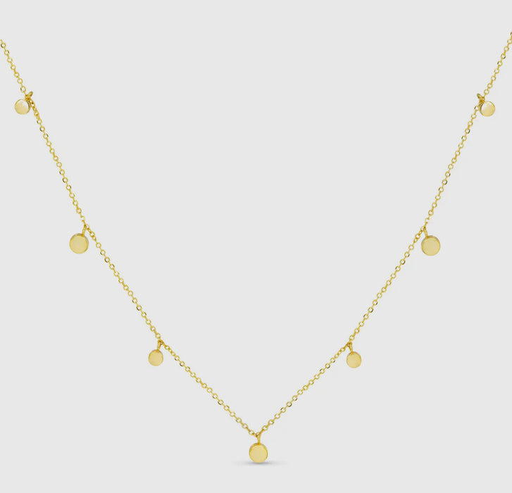 Gold Station Disc Necklace