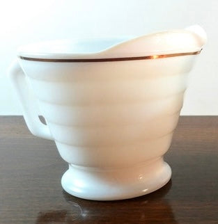 Vintage Hazel Atlas Moderntone Platonite Creamer. White with Gold Trim. Mid Century, 1940's, Art Deco Kitchen. Collectibles.