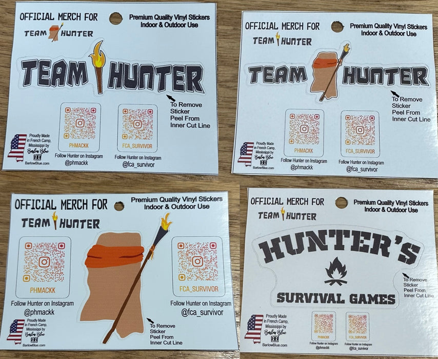 Team Hunter Decal Stickers.  OFFICIAL Merch for Hunter McKnight