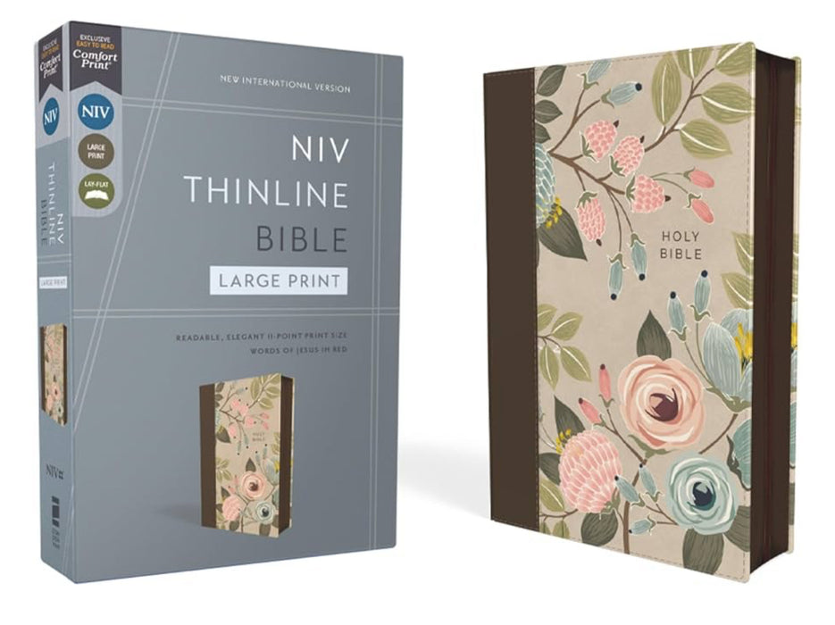 NIV Thinline Floral Zippered Bible (Large Print)