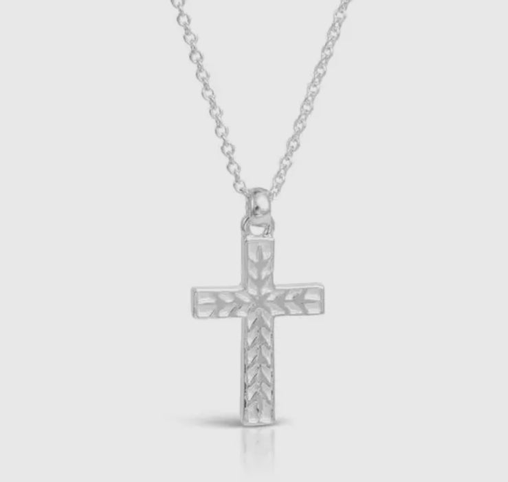 Herringbone Cross Necklace - 2 Colors!
