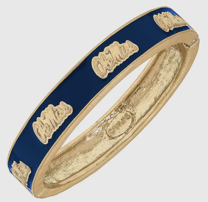 Ole Miss Logo in Script Hinge Bangle - 2 Colors!