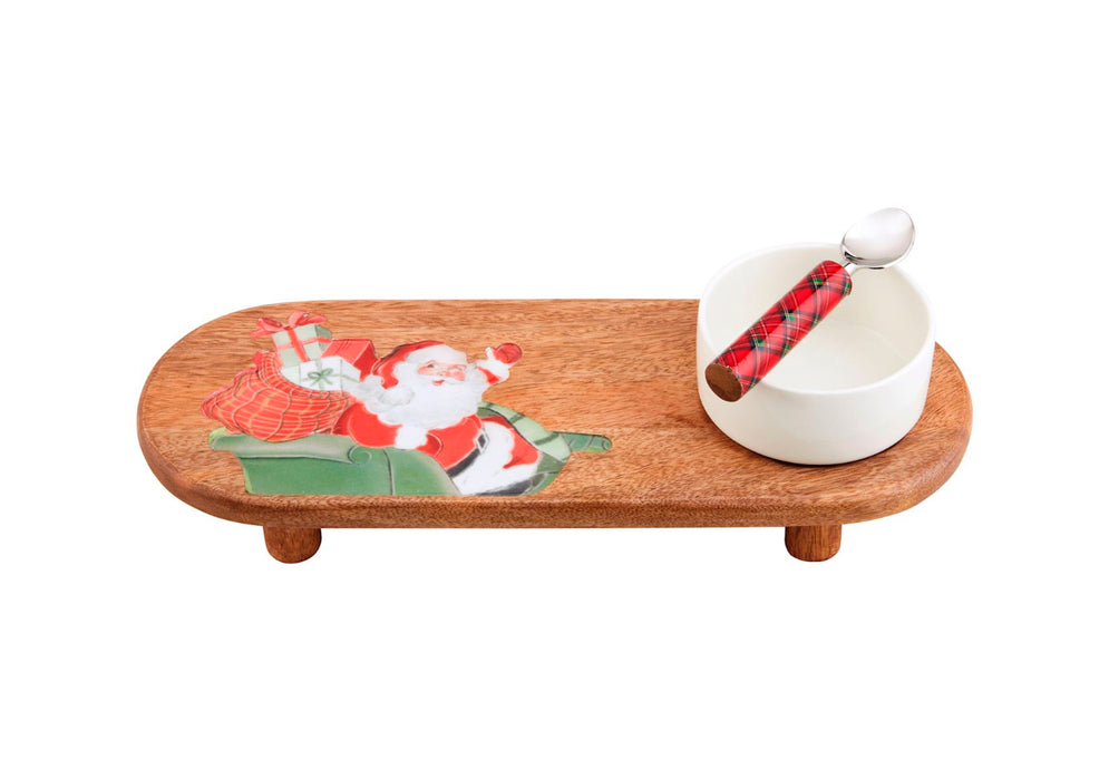 Santa Sleigh Tray & Dip Set by Mudpie