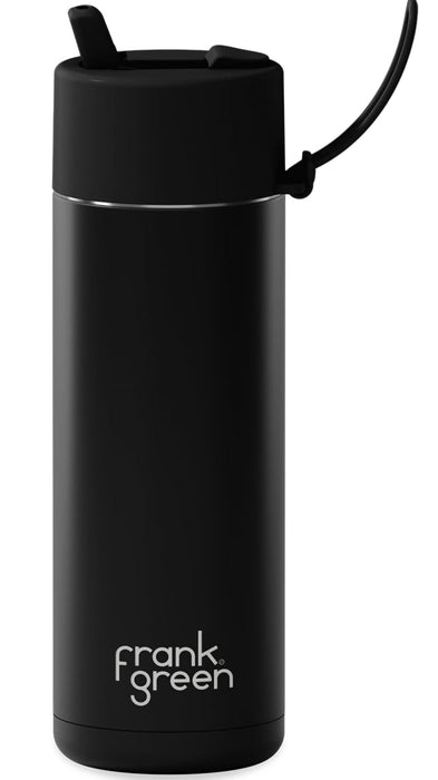 Frank Green 20oz Reusable Bottle with Flip Top Straw Lid and Strap. Perfect Spill Proof Option.