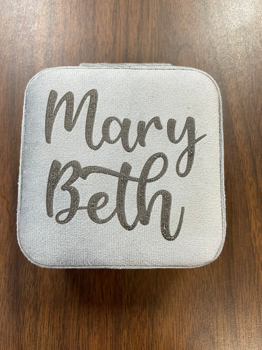 Personalized Small Zip Up Jewelry Box.  Available in Smooth Finish & Velvet.  *Personalization Included!