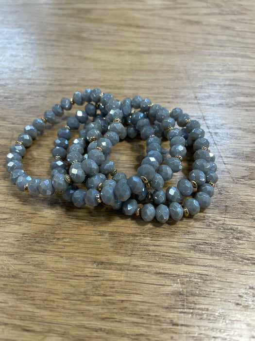 Rondelle Glass Bead Bracelets with Large Beads