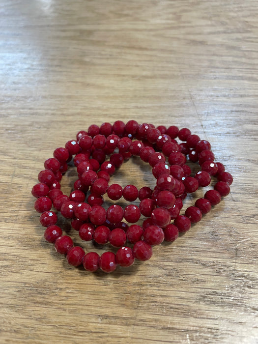 Rondelle Glass Bead Bracelets with Large Beads