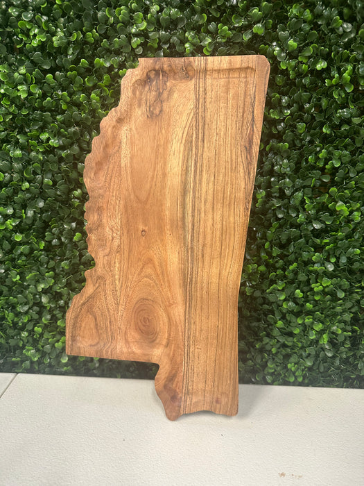 Wood Mississippi Platter/Cutting Board (15”x7.5”)