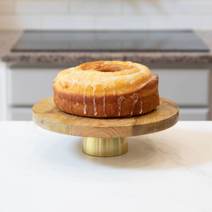 Wood Cake Stand by Mary Square.  Can be turned upside down to become a Dip Platter.  By Mary Square.