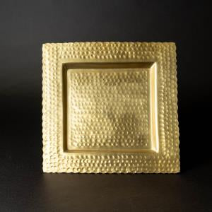 Gold Hammered Square Tray. Food Safe and/or Decorative