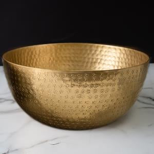 Large Gold Hammered Bowl. Food Safe or Decorative