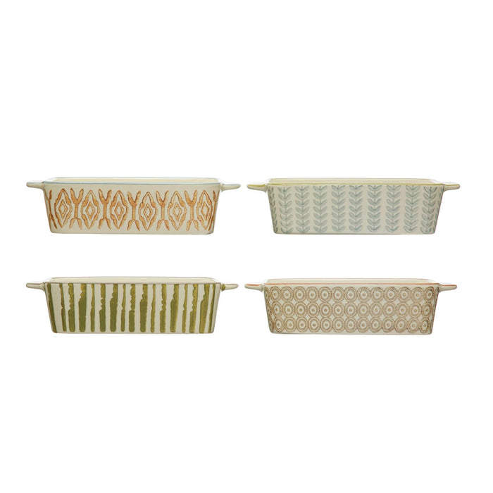2-1/2 Cup Hand-Stamped Stoneware Baker - 4 Styles!