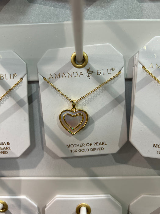 Mother of Pearl Heart Necklace