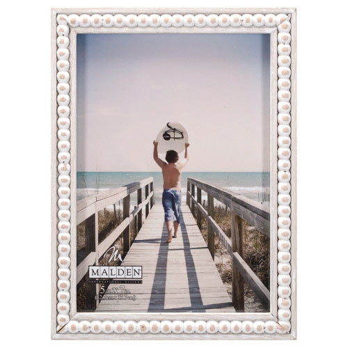 Whitewash Beaded Picture Frames - 3 Sizes!