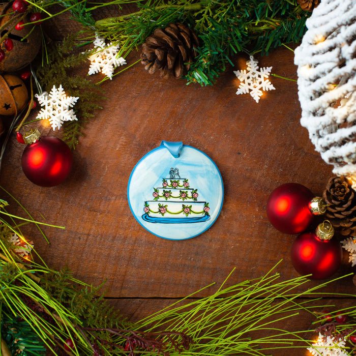 Wedding Cake Ornament. Can be personalized with names, dates & more!