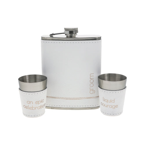 Groom Flask 3pc Set