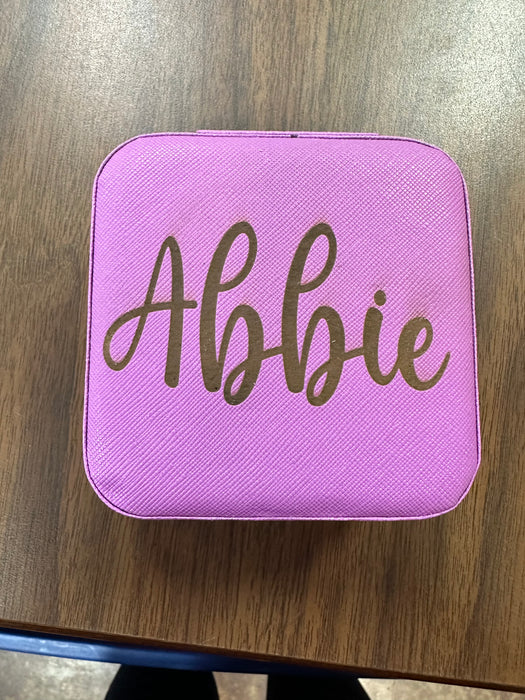 Personalized Small Zip Up Jewelry Box.  Available in Smooth Finish & Velvet.  *Personalization Included!